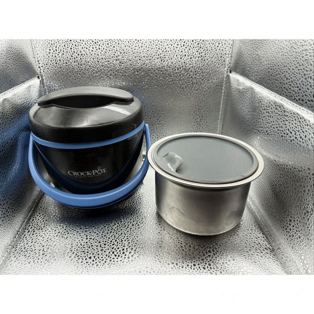 Crock-Pot Lunch Crock Food Warmer Blue Black 20 Oz Heat Travel Carry Slow Cooker